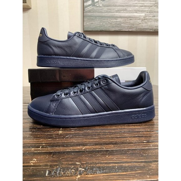 Adidas Grand Court Men Size US 7.5 Sneakers Suede Navy Blue EE7883 NEW IN BOX - Picture 1 of 7